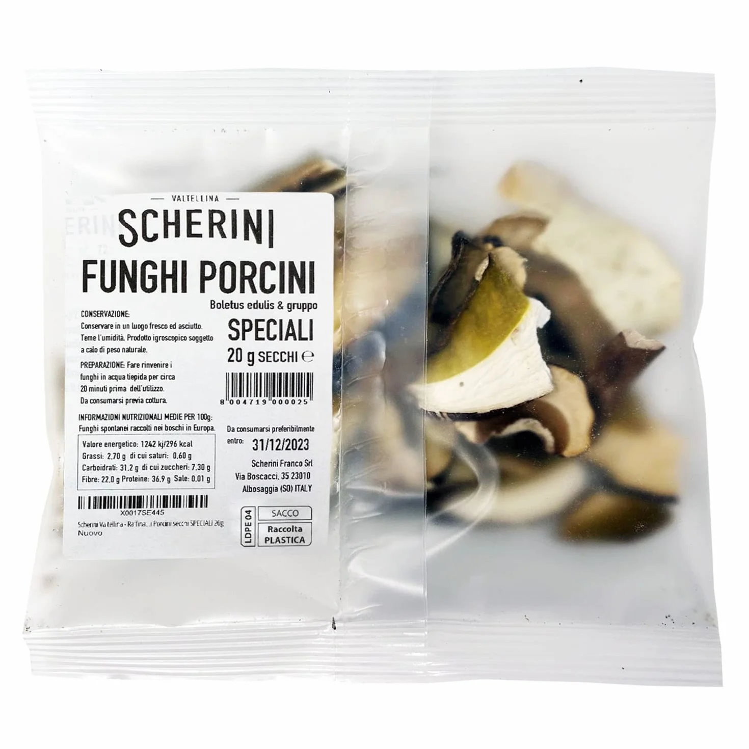 Scherini Valtellina setas Boletos deshidratados 1st QUALITY 20g
