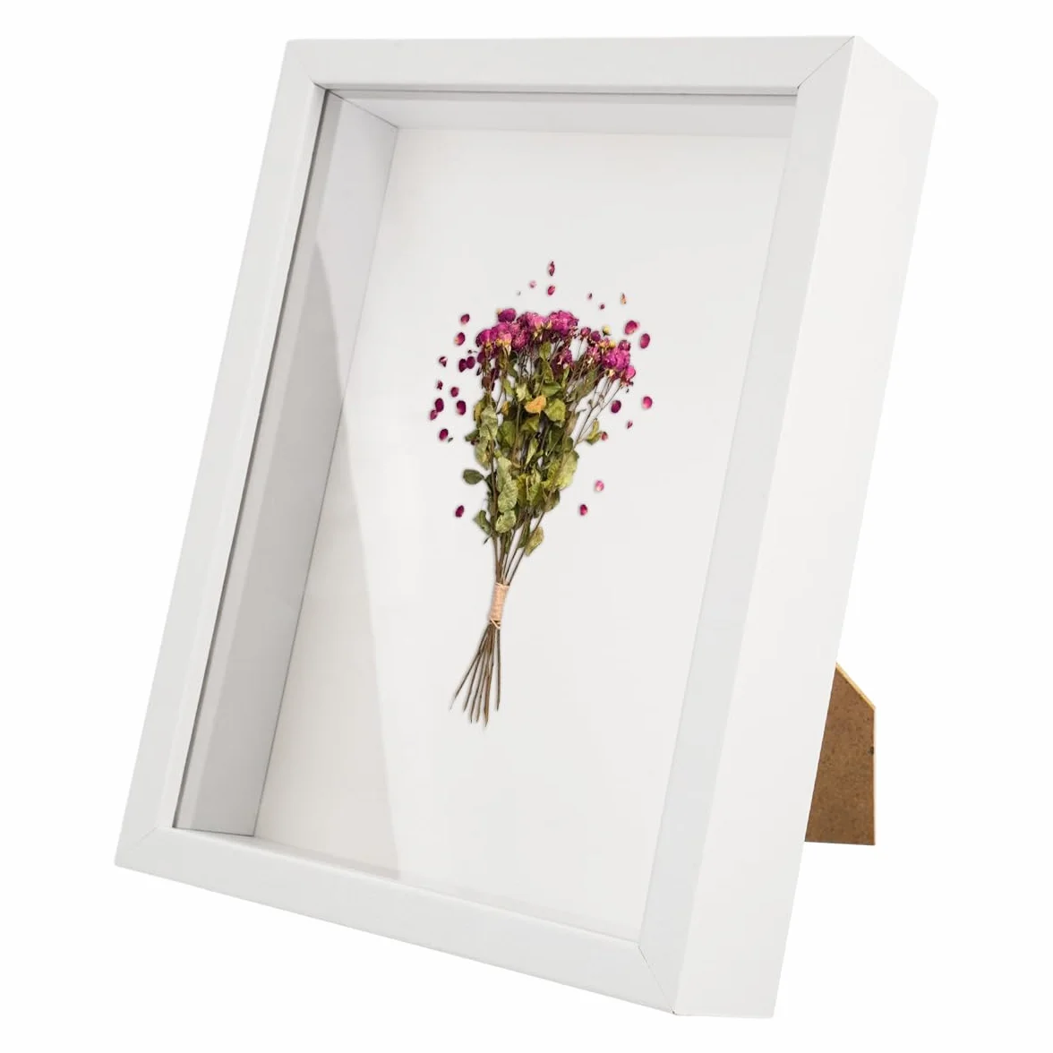 Marcos con Profundidad para Objetos de Hasta 3 cm, 15x20cm Marco de Fotos 3D para Rellenar, Caja de Sombra para Objetos y Fotos, Marco de Fotos de Caja de Sombra para Ramo, Recuerdos, Entradas(Blanco)