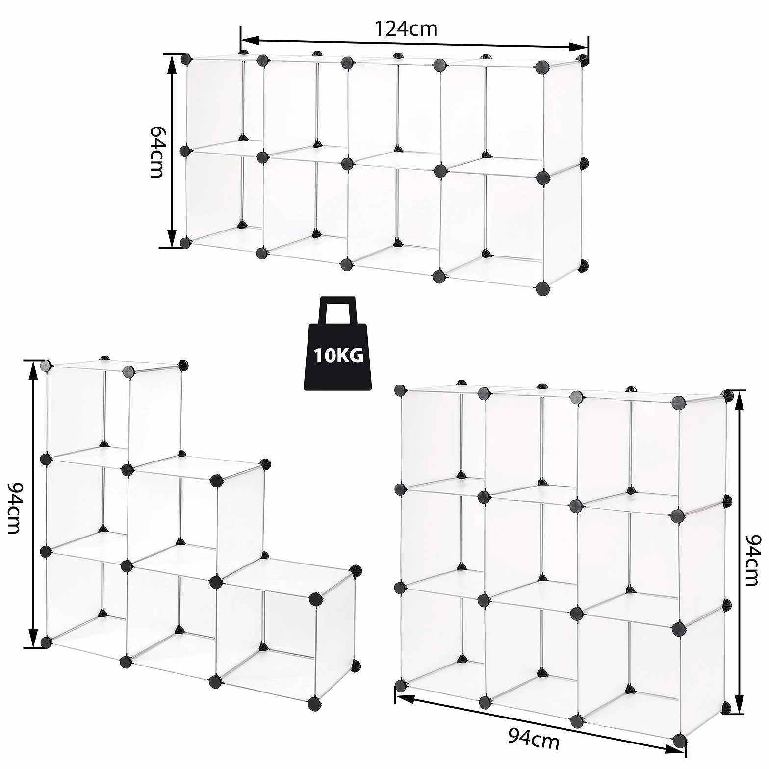 Tavora Modular Armario Estantería Zapatero 9 Compartimentos 30x30 cm