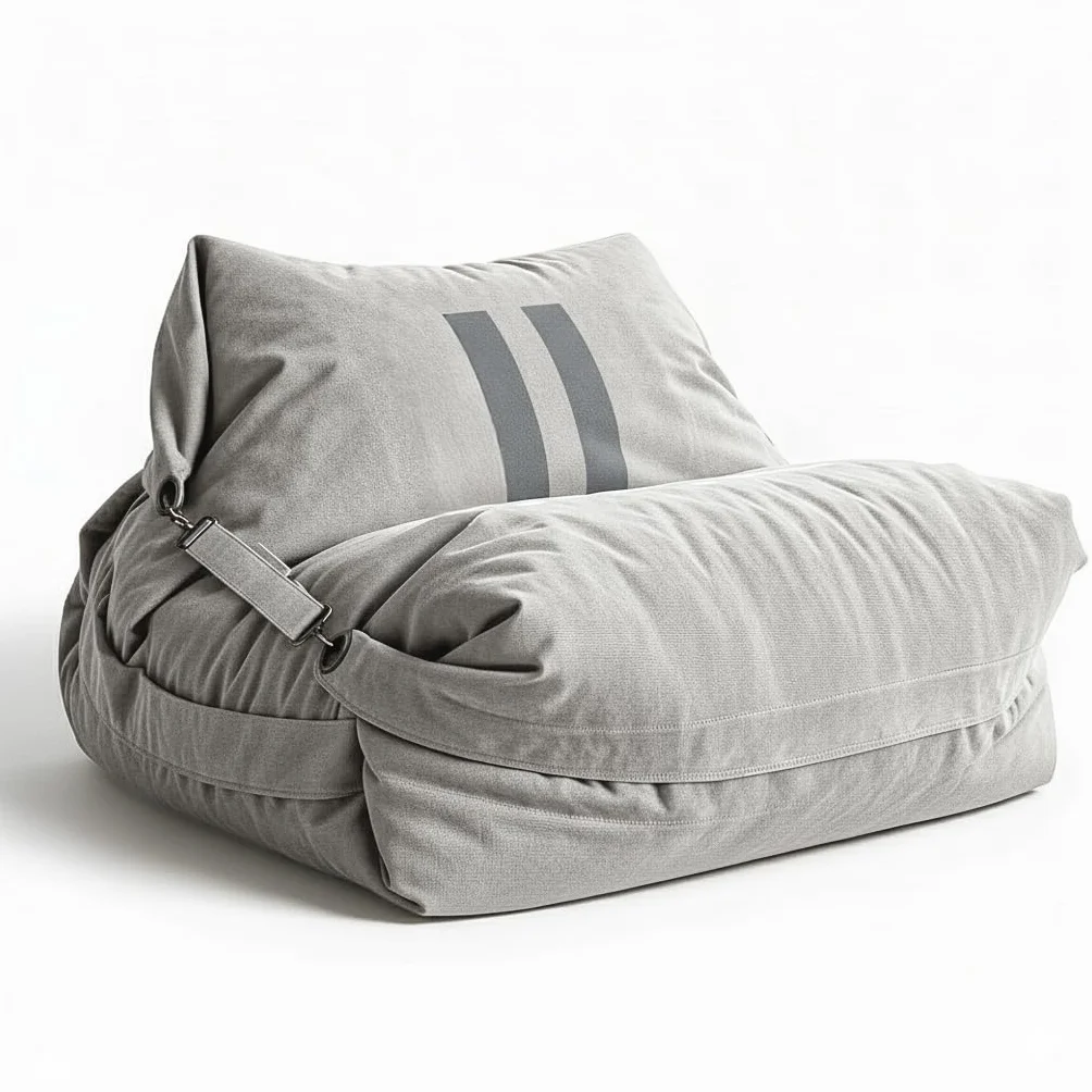 Aiire Sillón Puff Gigante de Diseño - [180x140] Sofa Puf con Relleno Incluido XXL - Bean Bag Chair Salon para Jóvenes y Adultos Moderno - Lavable y Desenfundable - Cojin de Suelo Grande Pause Gris