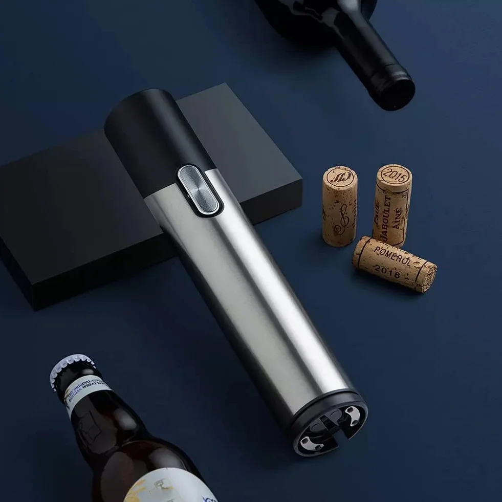 Abridor de botellas de cerveza y vino 2 en 1, abrebotellas eléctrico inteligente, juego de abridor de botellas de vino eléctrico recargable, adecuado para reuniones familiares, restaurantes, regalos