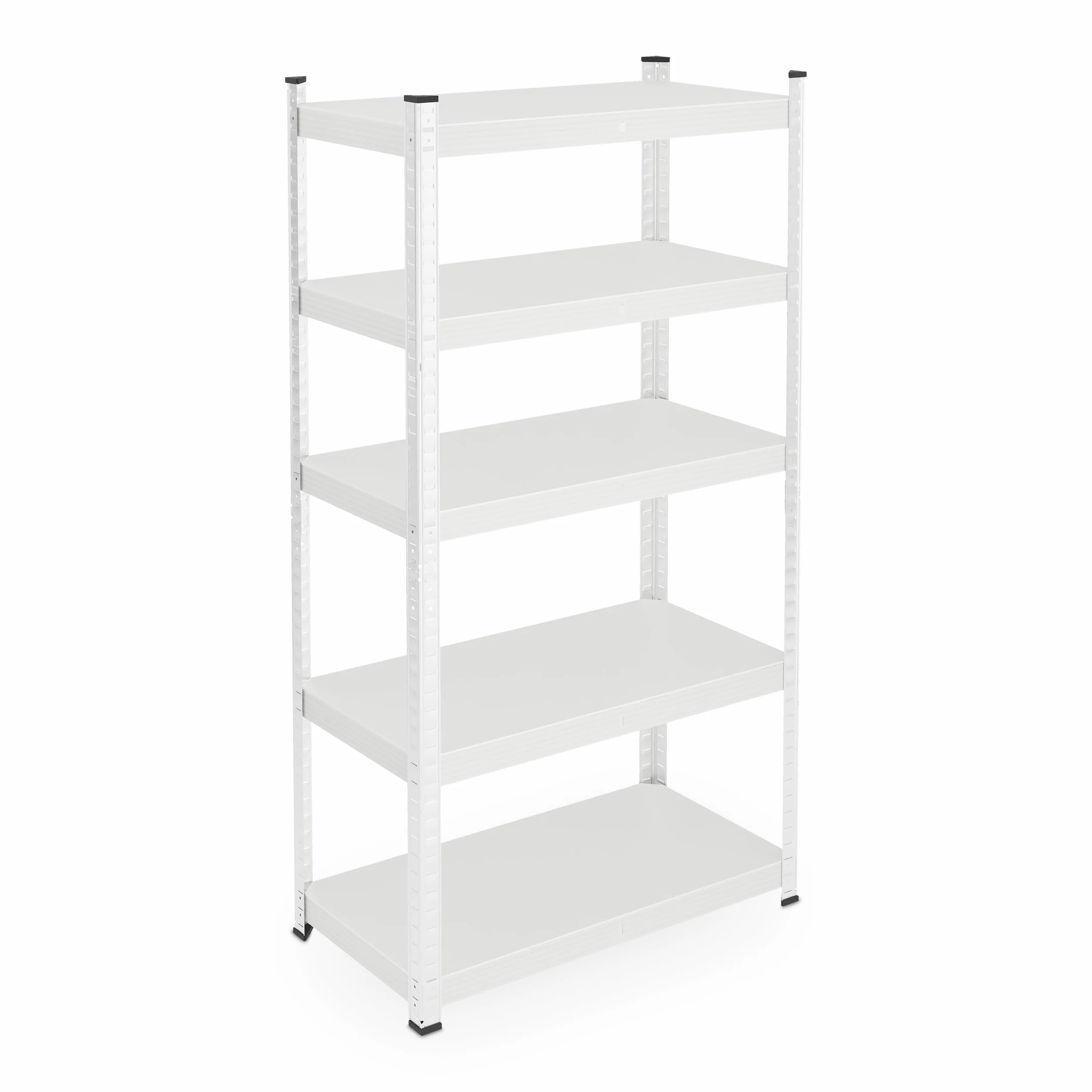 Relaxdays Estantería Metálica, Resiste 875 kg, 5 Baldas, Cargas Pesadas, Sótano, Taller, Acero, 150 x 75 x 30 cm, Blanco