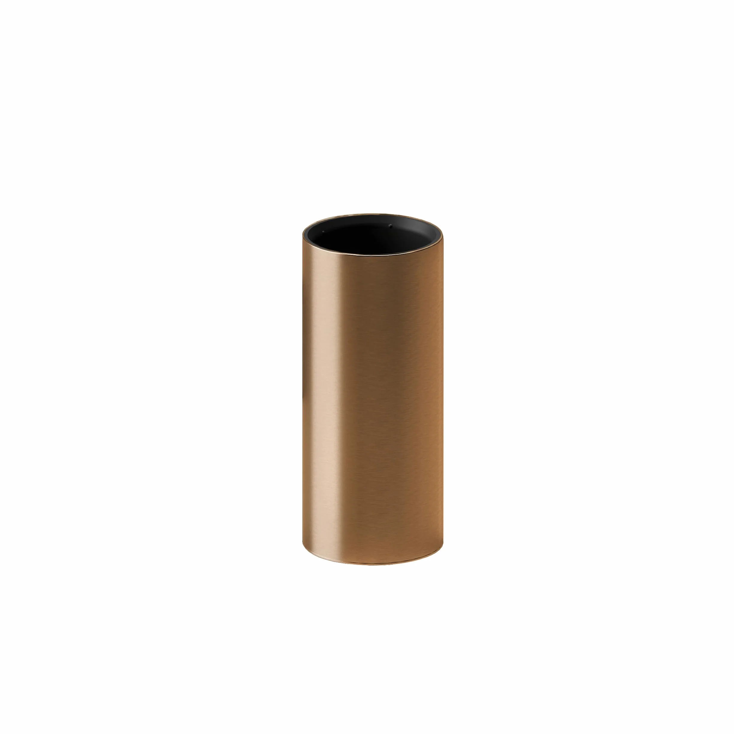 COSMIC Architect SP Vaso Portacepillos para Encimera de Baño con Diseño Circular y Minimalista. Soporte para Cepillos de Dientes Fabricaso en Metal de Color Cobre Cepillado