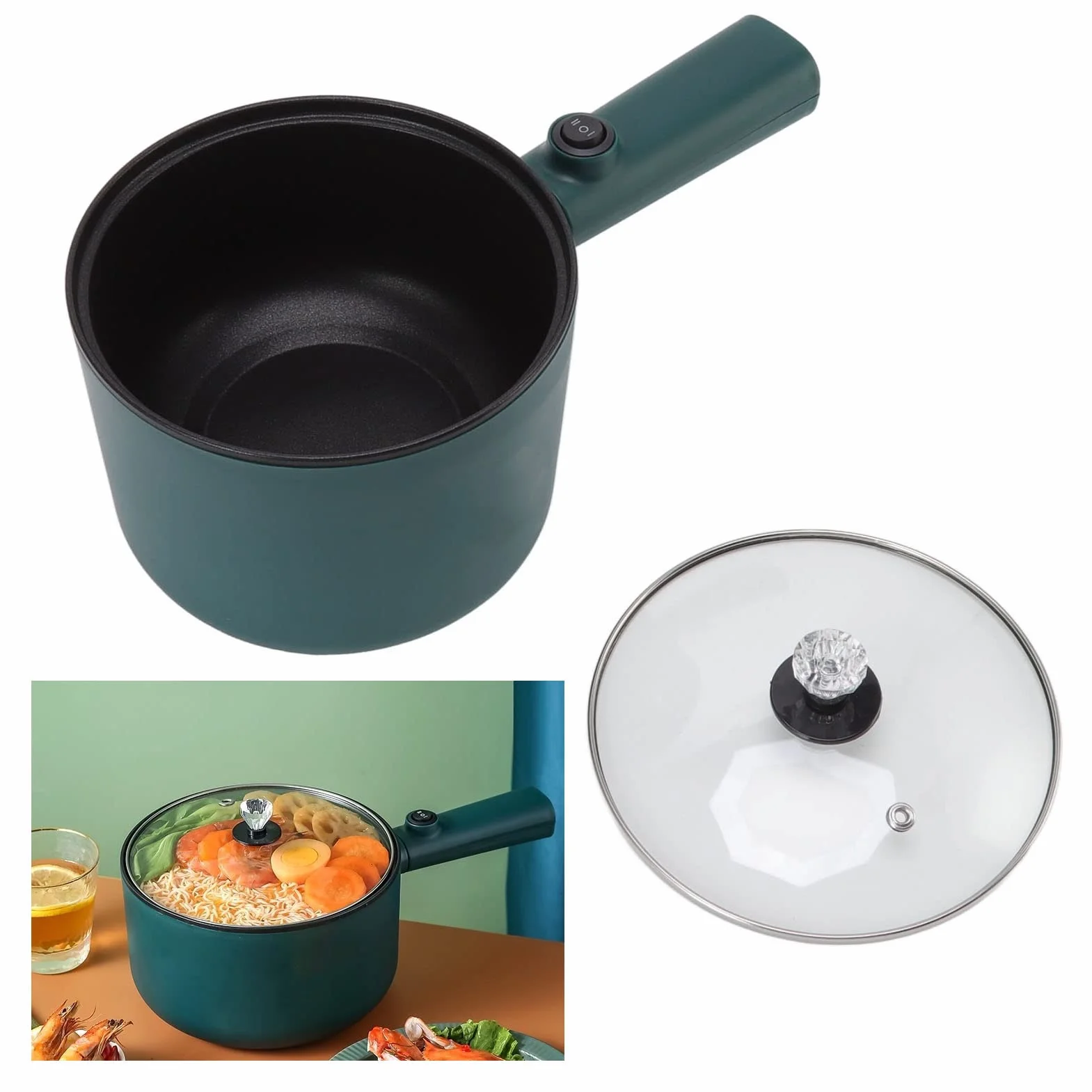 Mini olla caliente multifunción antiadherente 1,8 L Mango largo