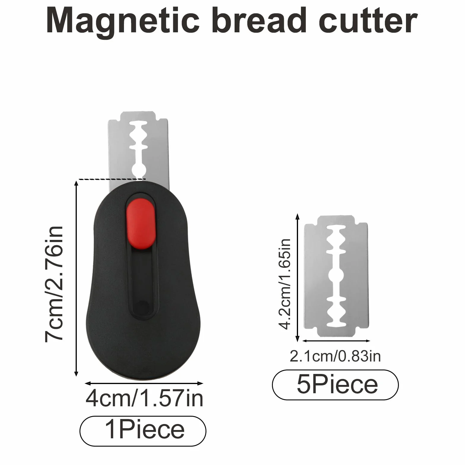 Gosknor Cortador de Masa de Pan, Extraíble y Magnética Herramienta para Pan con 5 Hojas Afeitar Acero Inoxidable Bread Scoring Tool para Suministros Hacer Sustento Horneado