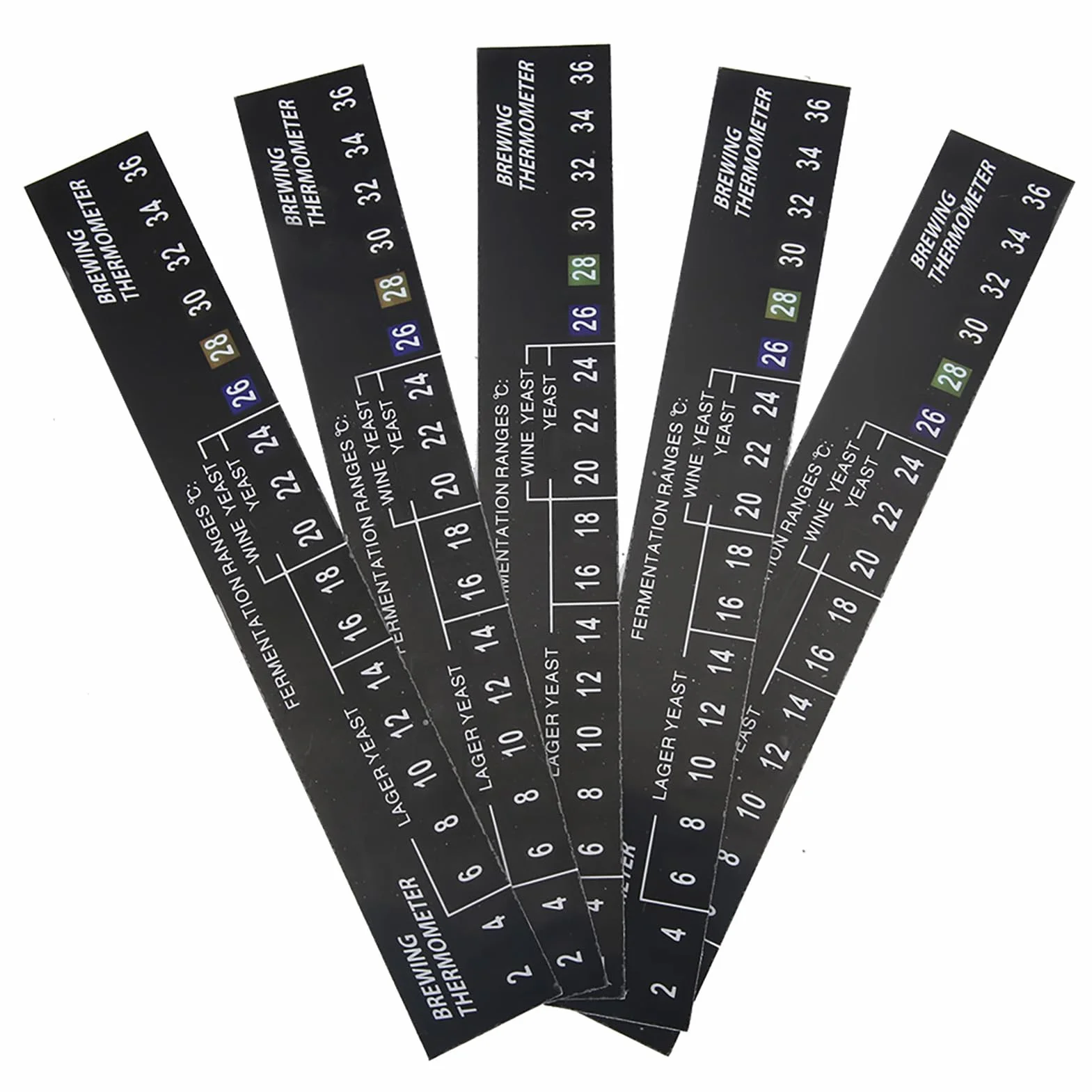 Tiras de Temperatura, 5 Piezas Stick On Termómetro Tira Adhesiva LCD Termómetro Etiqueta Pantalla Digital de Temperatura para Fermentar Cerveza Vino Cerveza Kombucha