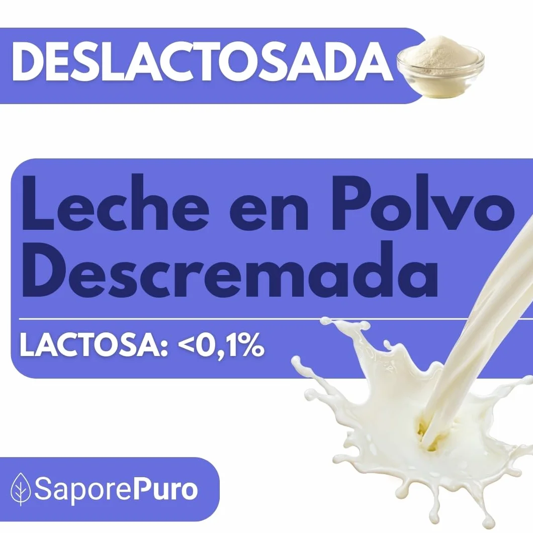 SaporePuro Leche Desnatada en Polvo Sin Lactosa 1 kg – Ideal para Pasteles, Pan y Helados, Uso Profesional e Industrial