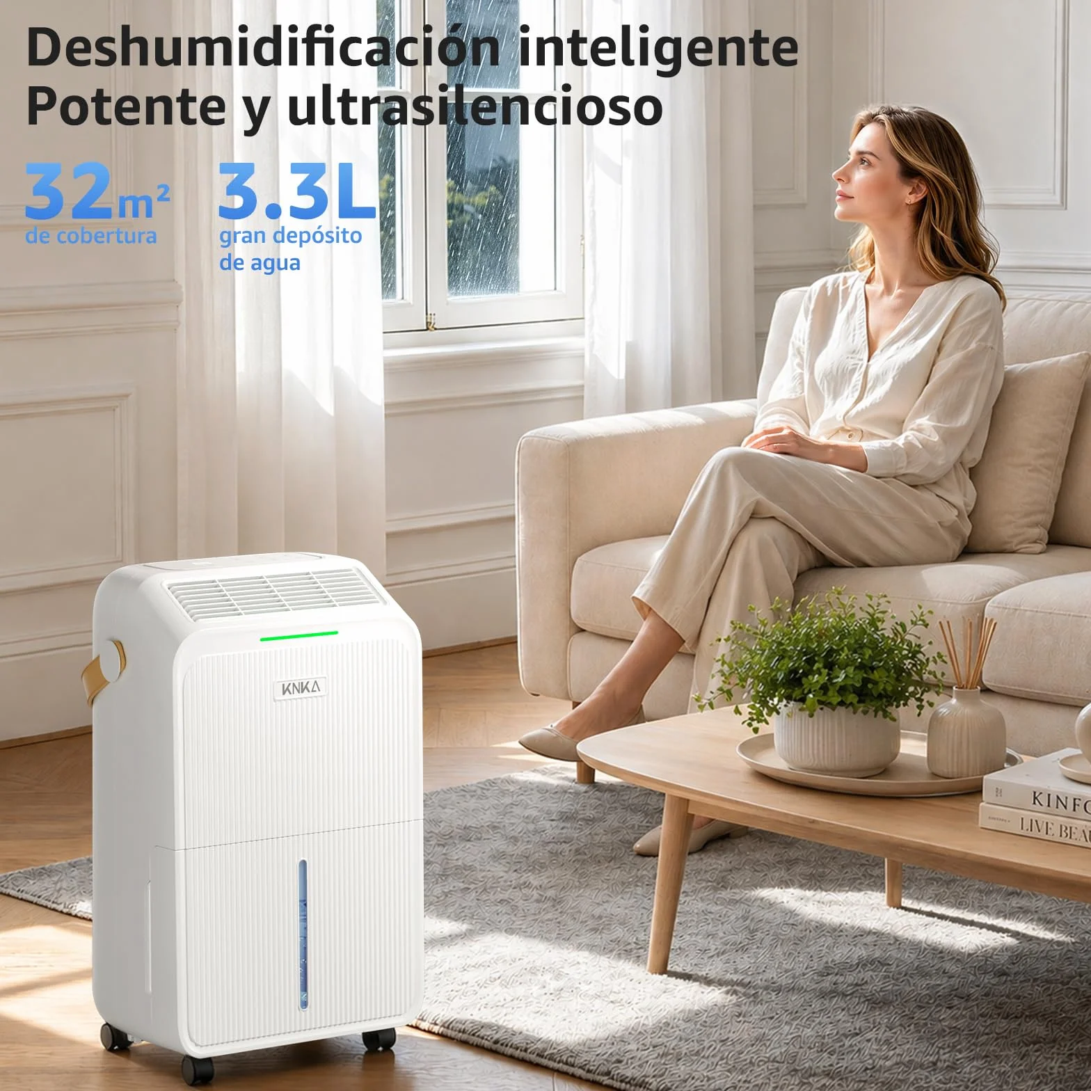 Deshumidificador, 16L/Día, Deshumificadores de Humedad Silencioso, Resultados En 30 Min, Consumo De Energía Reducido En Un 30%,Indicador De Humedad,Descongelación Automática,4 Modos,80m³ (Aprox. 32㎡)