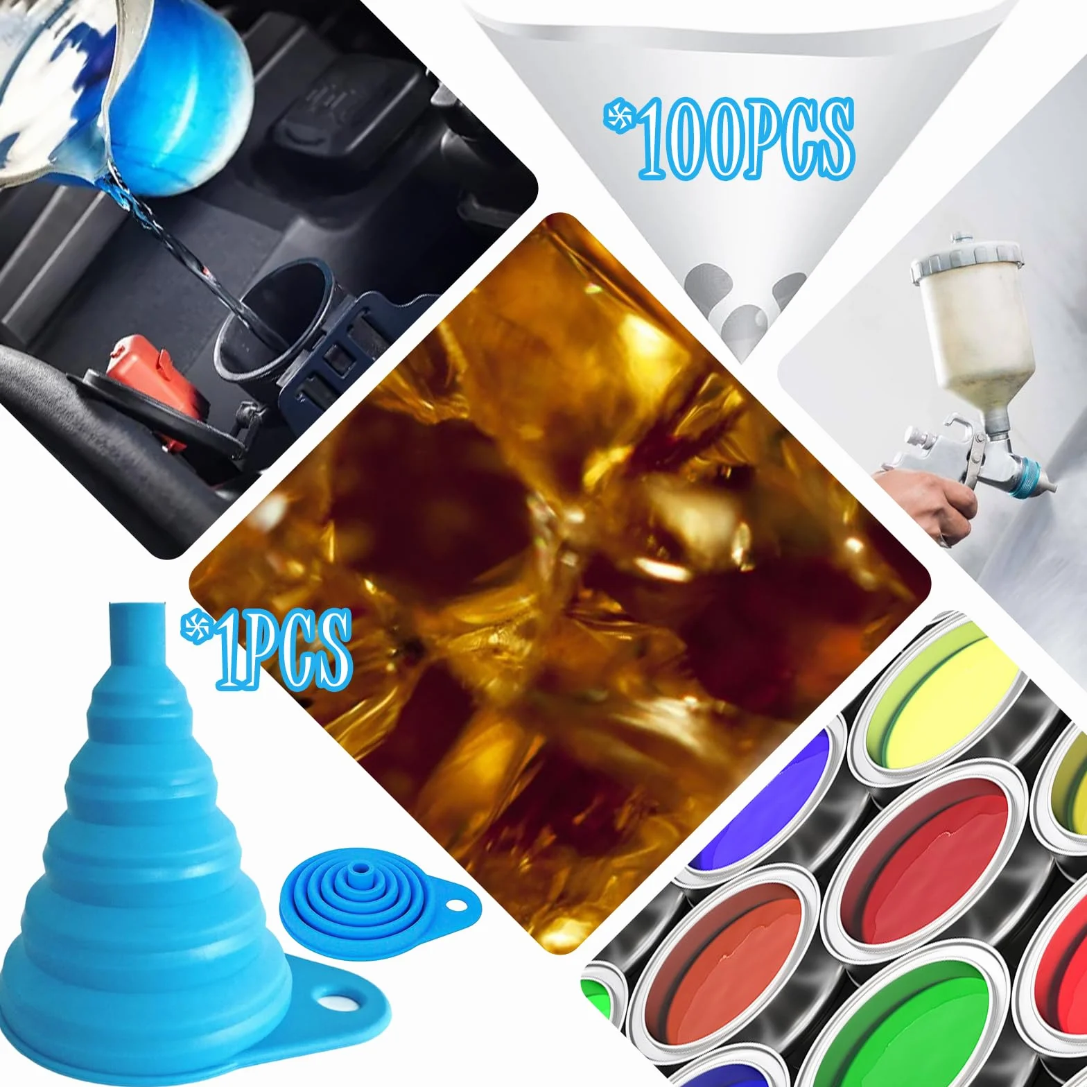 100 Tamiz de Pintura - Filtro de Resina - Tamiz de Pintura de Papel - Adecuado para Diferentes Necesidades de PulverizacióN Y FiltracióN, Adecuada para Filtrar Aceites Comestibles,Aceites, TéS