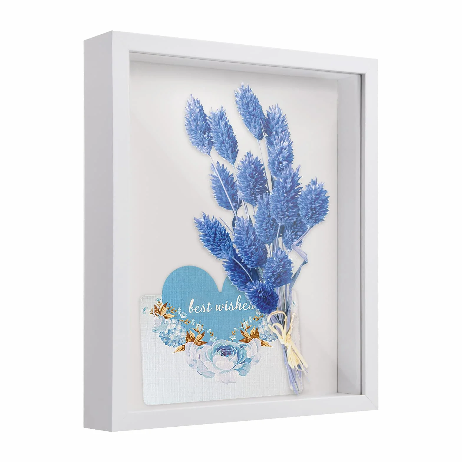Marcos con Profundidad, 22 x 27 cm Marcos para Cuadros 3D, Marco de Fotos de Caja de Sombra 3D para Mesa y Pared, Cuadro Vitrina para Medalla Flor Recuerdo Manualidades (3CM, Blanco)