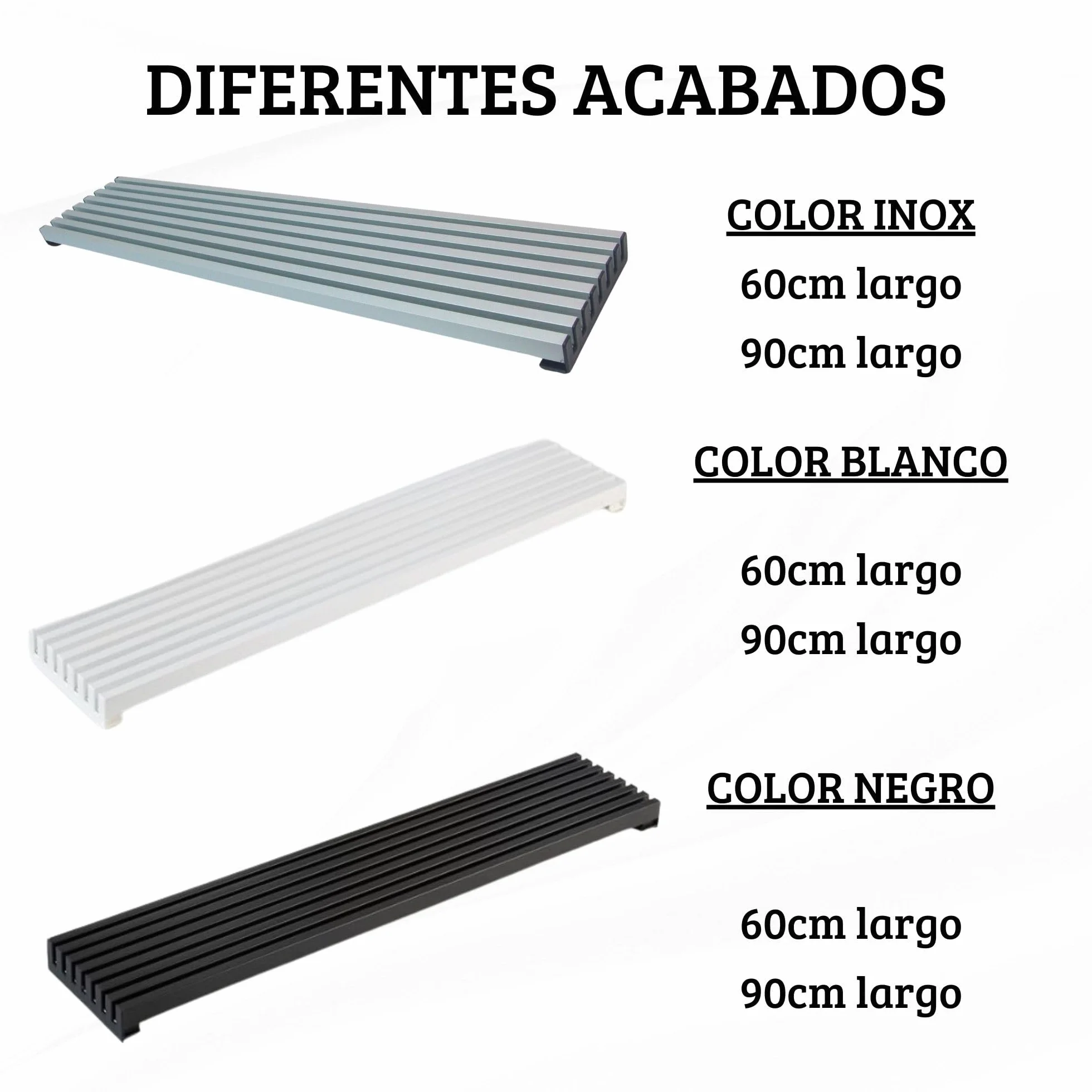 AZERODESIGN- Rejilla Horno- Rejilla Ventilacion- Rejilla ventilacion horno- Rejilla ventilacion frigorífico- Color Negro- 8 Lamas de Aluminio de 60 cm