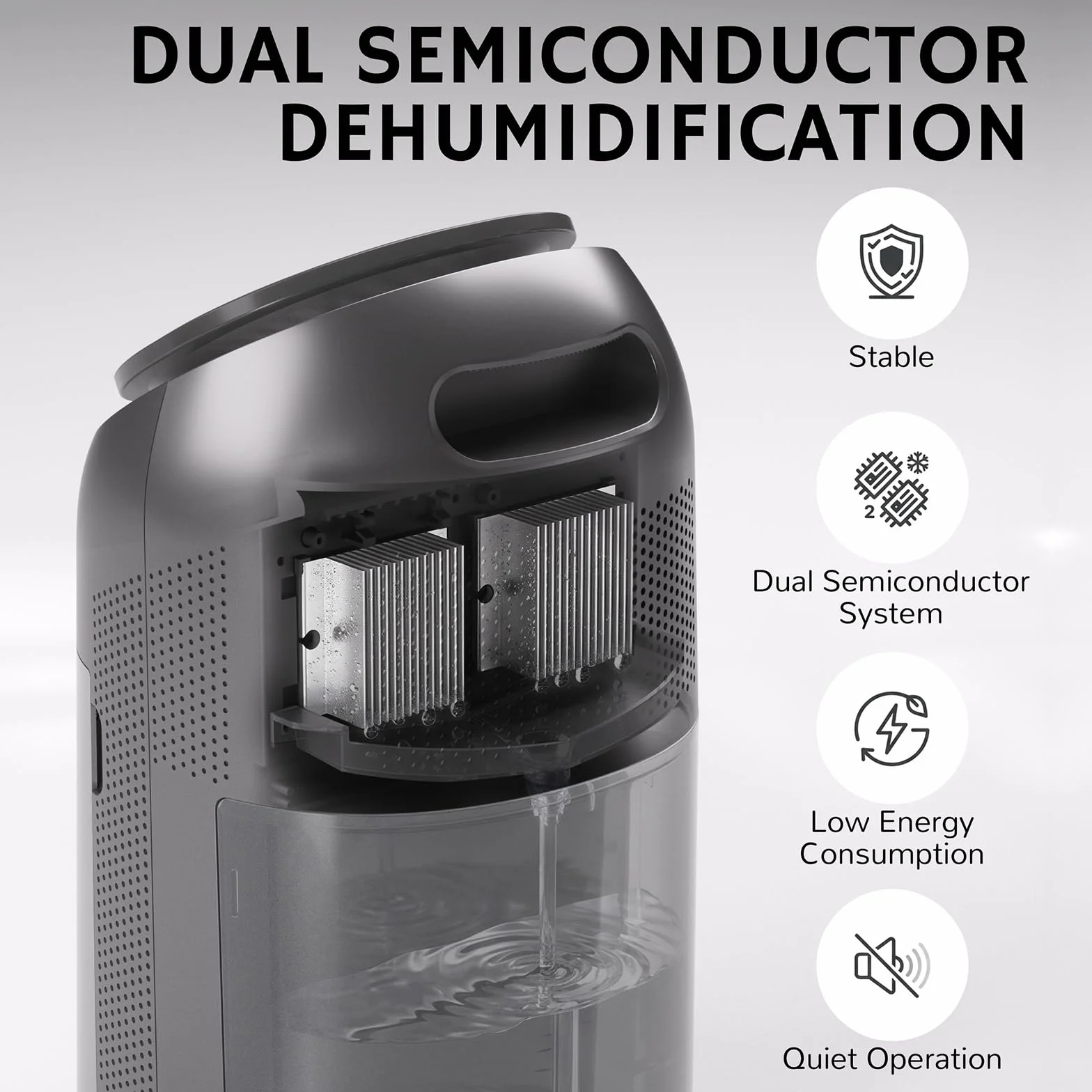 Airthereal AZH200 2-en-1 - Deshumidificador y purificador de aire Combo, pequeño deshumidificador con filtro HEPA, 1000 ml, hasta 25 m², apagado automático, silenciador para dormitorio, cuarto de baño