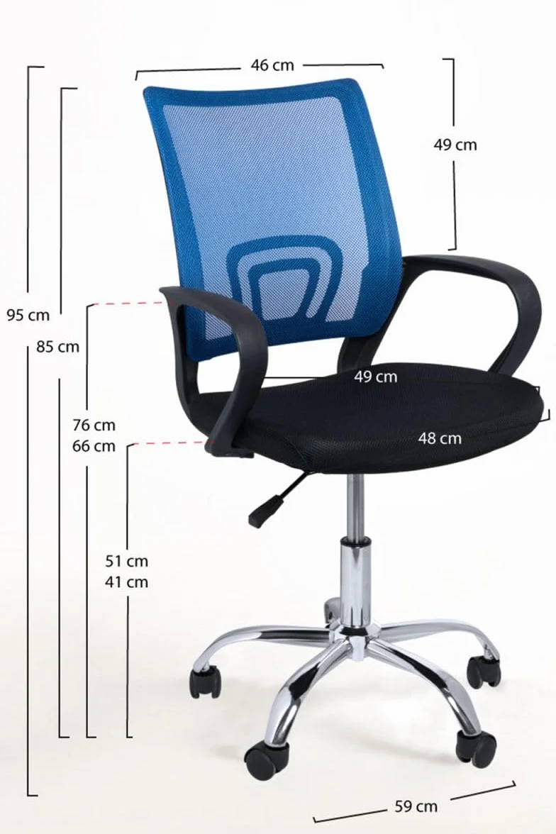 Silla de Oficina Azul y Negra Midi Pro - Máxima Ergonomía para Escritorio y Gaming