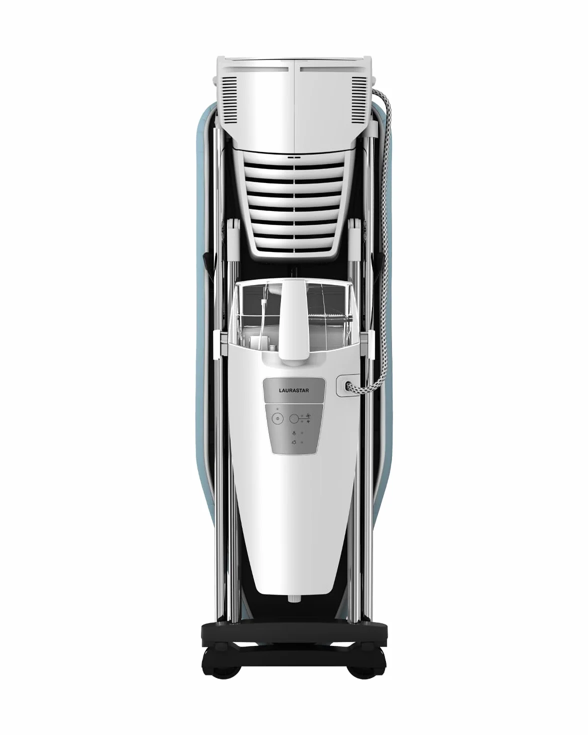 Laurastar S Pure Sistema de planchado, Vapor Higiénico que Elimina las Bacterias y los Ácaros, Tabla Activa, ruedas, Depósito Extraíble, Pearl Blue