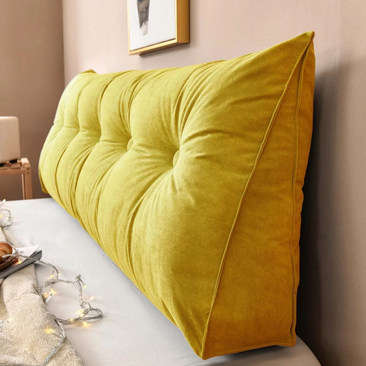 Almohada de cuña grande para cabecero, cojín triangular de lectura y soporte lumbar, respaldo suave de sofá y cojín de posicionamiento, 80 x 50 x 20 cm, perfecto para comodidad y relajación