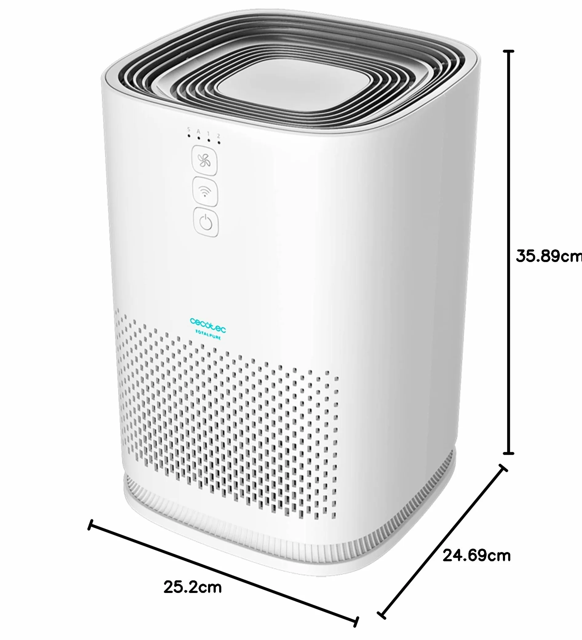 Cecotec TotalPure 1500 Connected Purificador de Aire HEPA 26W 100 CADR 40 m3 Blanco