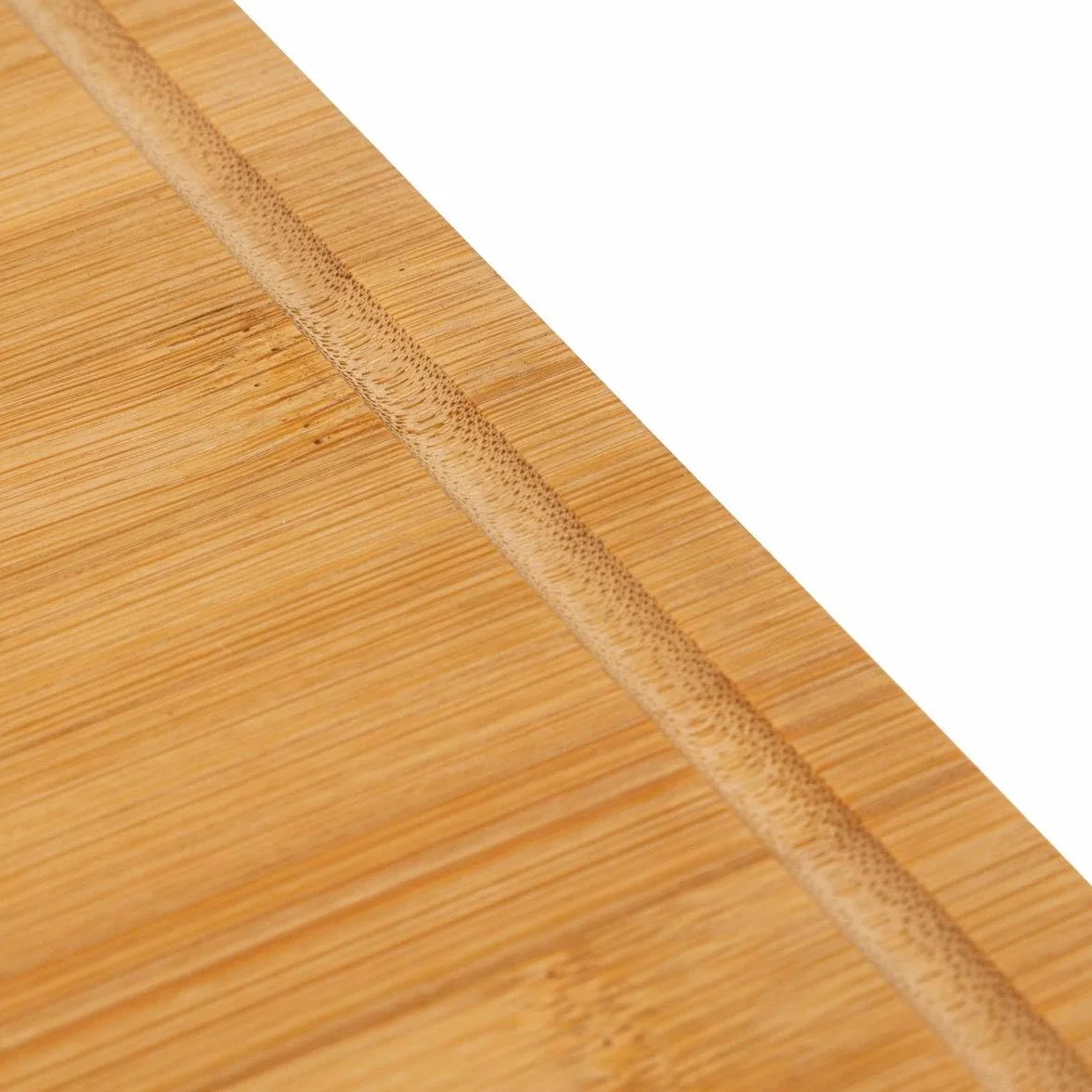Juego de 2 tablas de cortar de bambú 35x25 cm y 22x15 cm con ranura utensilios de cocina