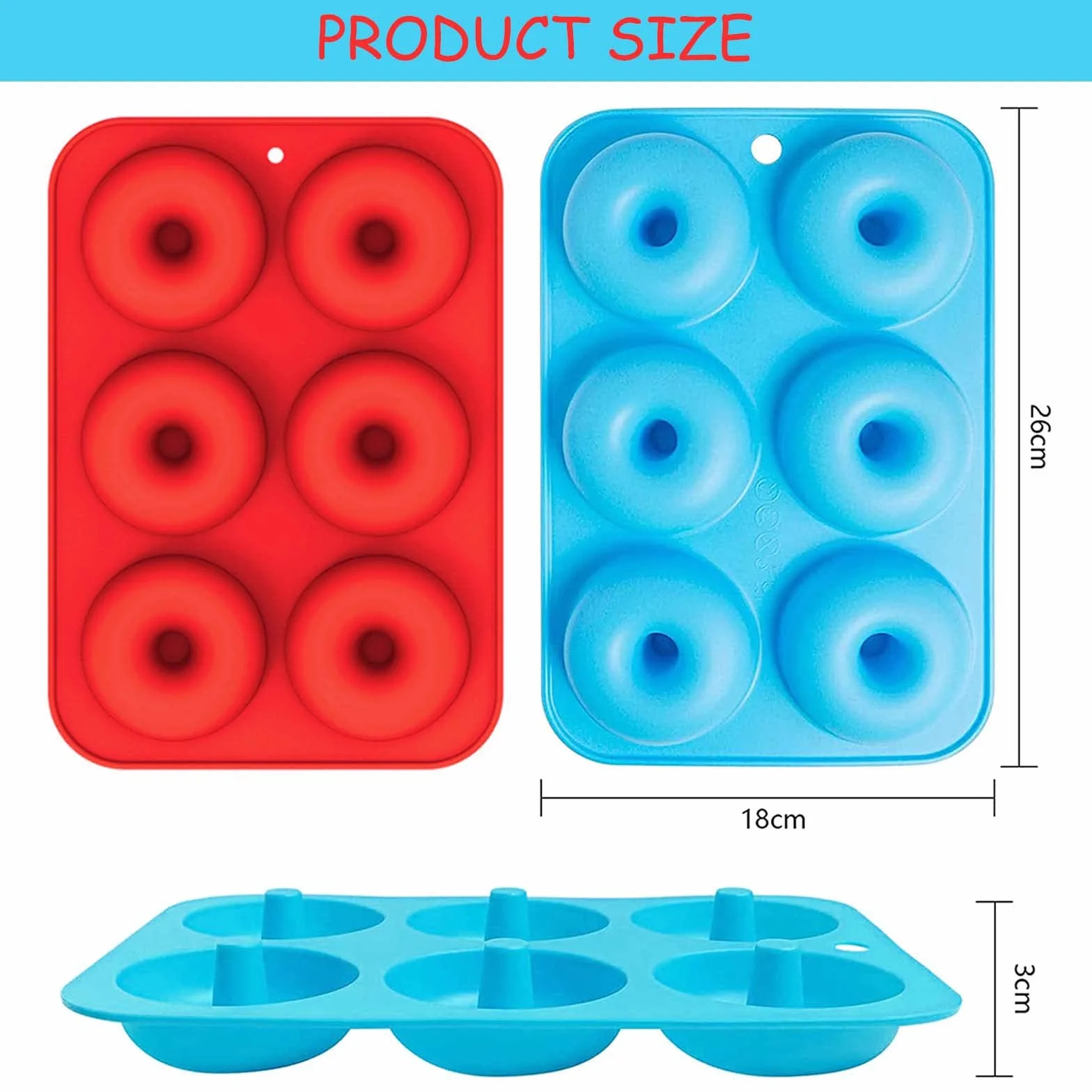 Molde para Donut de Silicona, 2 Piezas, con 10 Bolsas de Pastelería para Pasteles, Galletas, Bagels
