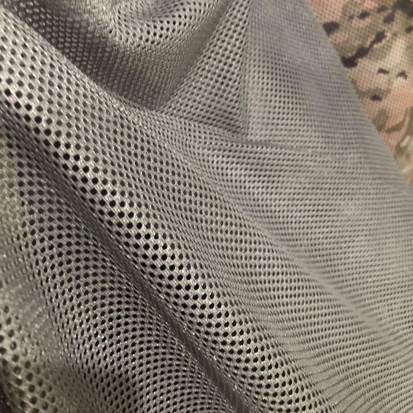 Marrón verde gris negro tela de malla tela transpirable ropa casco cubierta DIY(Color 2)