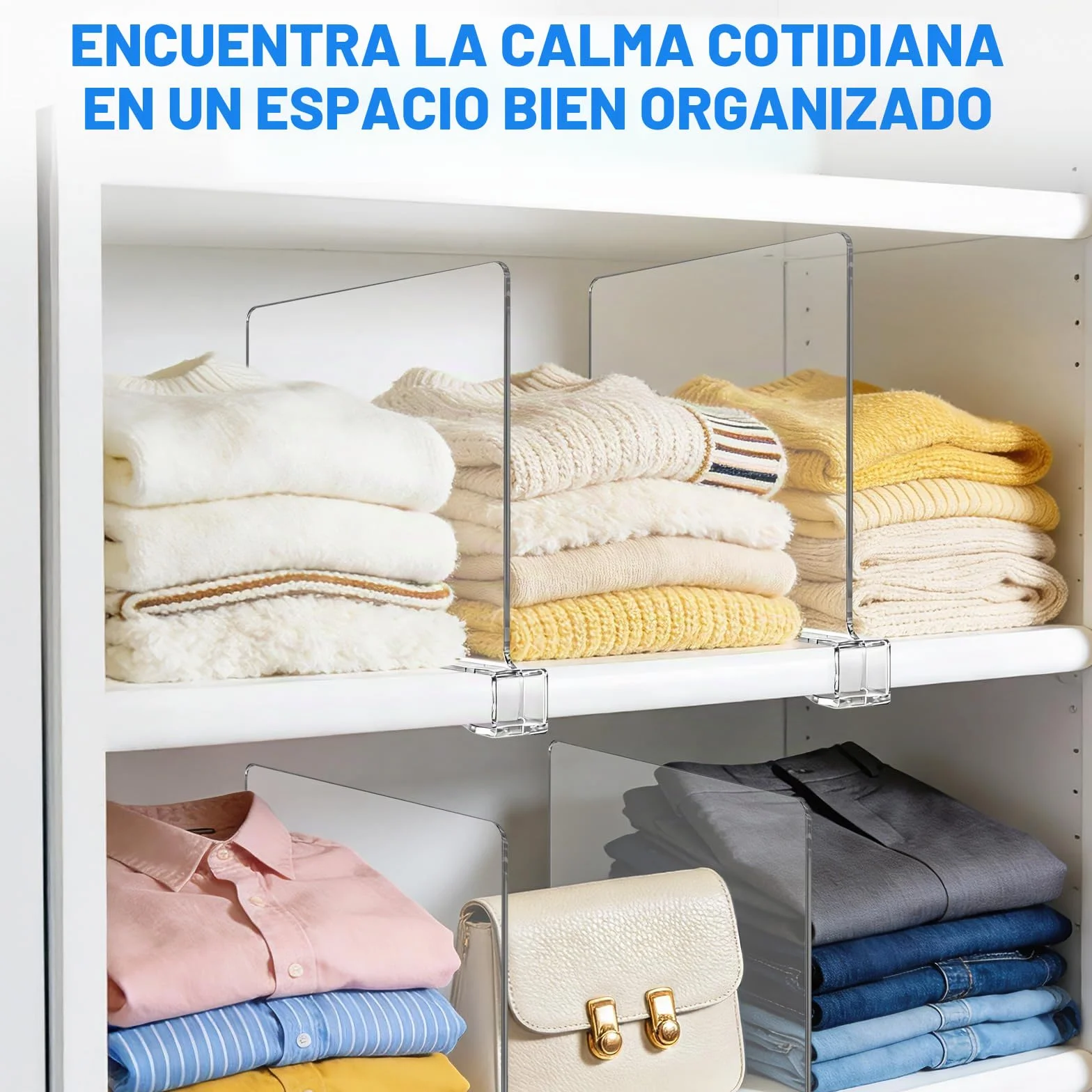 8 Piezas Separadores de Estantes Acrílicos Transparentes, 30 X 20cm,Baldas Armario Interior,Acrílico Transparente Separador Estanteria,Eparador Multifuncional para Armarios, Muebles y Estantería